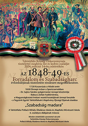 1848-49-es forradalom és szabadságharc emlékére rendezett ünnepség
