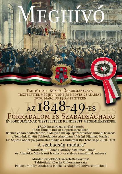 Az 1848-49-es Forradalom és Szabadságharc évfordulójának